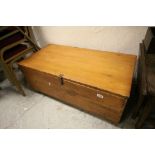 19th century Pine Blanket Box on castors