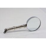 Vintage Magnifier with White Metal Handle in the form of a Wild Boar