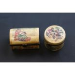 Two bone trinket boxes