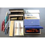 Mixed Lot of Pens and Pencils including Parker, Papermate, etc some cased