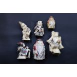 Six oriental netsuke style figures