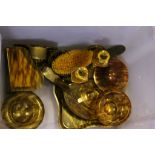 A vintage faux tortoise shell dressing table set