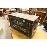 Late 19th / Early 20th century Pine Box marked ' Capt. W Hobbs ' containing a quantity of Camera