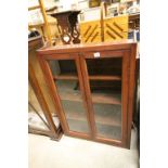 Late 19th century Stained Pine Glazed Bookcase