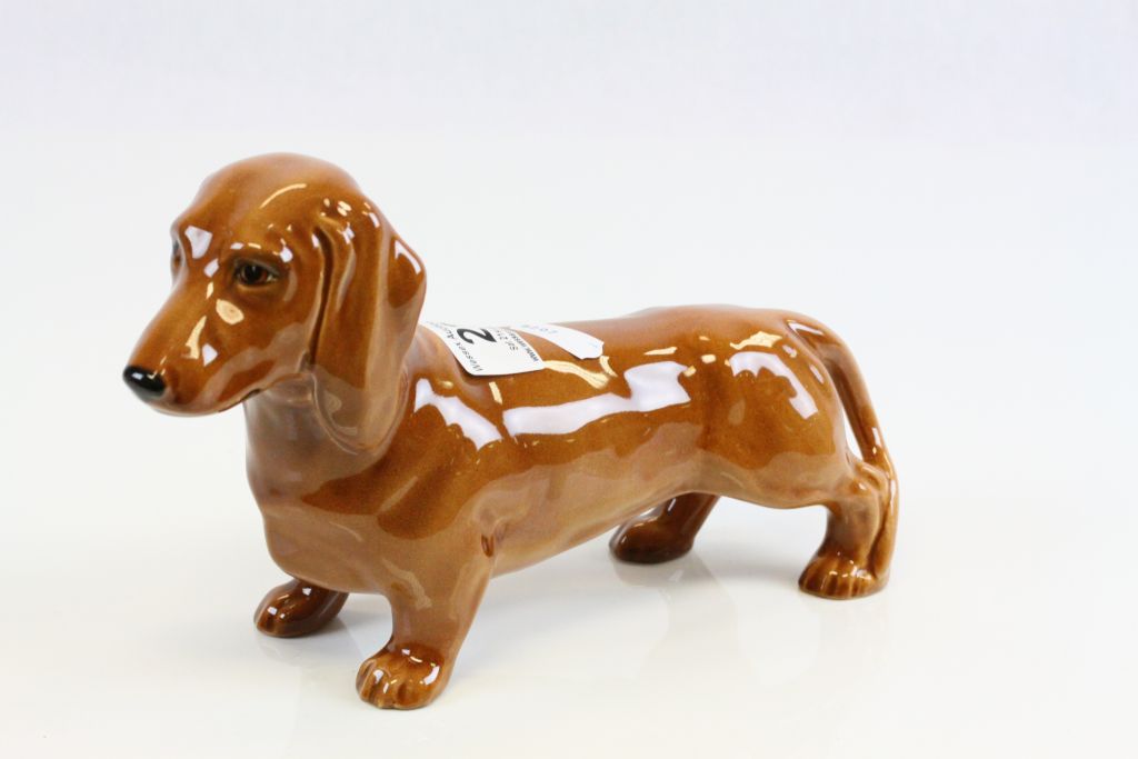 Beswick ceramic models of a Dachshund and a champion Afghan Hound, with rubbed marks to foot - Image 4 of 7