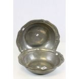 A pair of Italian pewter Cosi Tabellini Tudor Rose pattern deep bowls