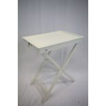 Contemporary White Butler's Tray on Folding Stand