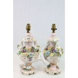 Pair of Italian Capodimonte style lamps