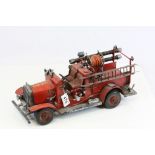 Painted Tinplate Fire engine marked "Fire Dept"