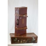 Vintage leather Suitcase marked for "Harrods London"