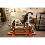 Haddon Rockers of Wallingford 1970's Dapple Grey Rocking Horse with Fibreglass Body, Horse Hair Mane