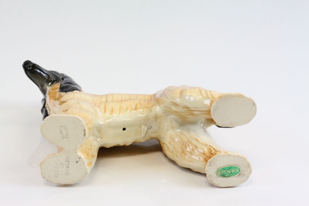 Beswick ceramic models of a Dachshund and a champion Afghan Hound, with rubbed marks to foot - Image 7 of 7