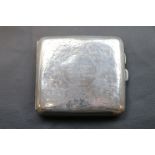 Silver cigarette case with presentation inscription to centre "Mr G Berry from the Boys of