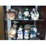 Collection of Fourteen Toby / Character Jugs including Royal Doulton Falstaff, Melba Ware Mr Punch