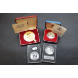Alfred the Great and Winston Churchill commemorative medals, cased Queen's silver jubilee coin and
