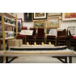 Model of Titantic Ocean Liner on a wooden framed base and Sunday Mirror Collectors Newspaper
