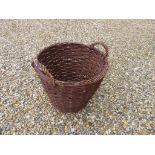 Wicker Log Basket with two carry handles