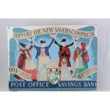 WW2 Post Office savings Bank "Support The New Savers" advert on Board by Leslie S Haywood