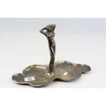 Art Nouveau style metal tray with female figure to centre