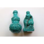 Two green snuff bottles