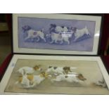 Pair of Framed and Glazed Signed Louise Wood Prints of Terriers (one 251/500 and the other 245/500)