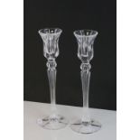 Pair of Waterford Crystal candlesticks in "Marquis" pattern