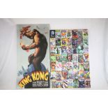 Two wooden framed canvas prints, King Kong and DC Comic covers