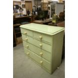 Victorian Painted Pine Chest of Two Short over Three Long Drawers