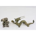 Chinese Bronze Dragon and another