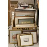 Collection of framed & glazed Pictures to include Watercolours and Oriental