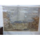 19th Century watercolour landscapes with label to verso