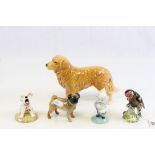 Small group of ceramics to include; Beswick Goldfinch 2273, Beswick Pug Ch Cutmil Cupie, Wade