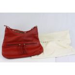 Large Bailey & Quinn red leather Handbag with original outer protective bag