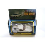 Boxed Corgi 320 The Saint Jaguar KJS, diecast is dirty but appears to be vg otherwise and just in