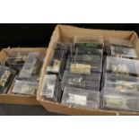 Collection of 46 Model Military Tanks contained in Clear Hard Plastic Cases including Donart, HM,