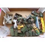 Collection of vintage play worn diecast model vehicles mainly military vehicles and artillery to