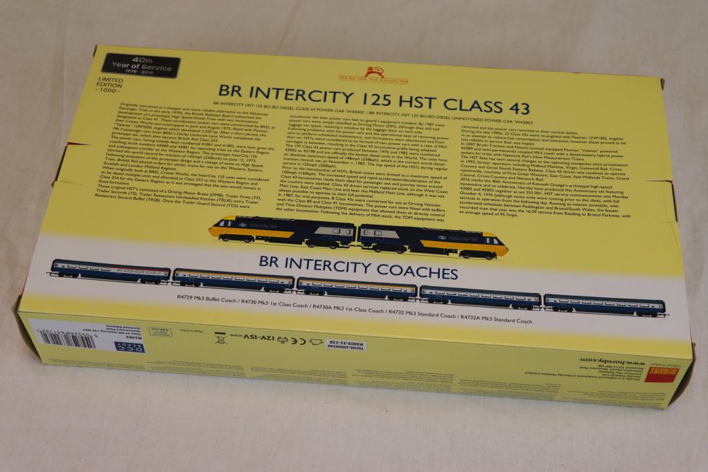 Boxed ltd edn Hornby R3403 BR Intercity 125 HST Class 43 '40th Year of Service' Train Pack with - Image 3 of 4