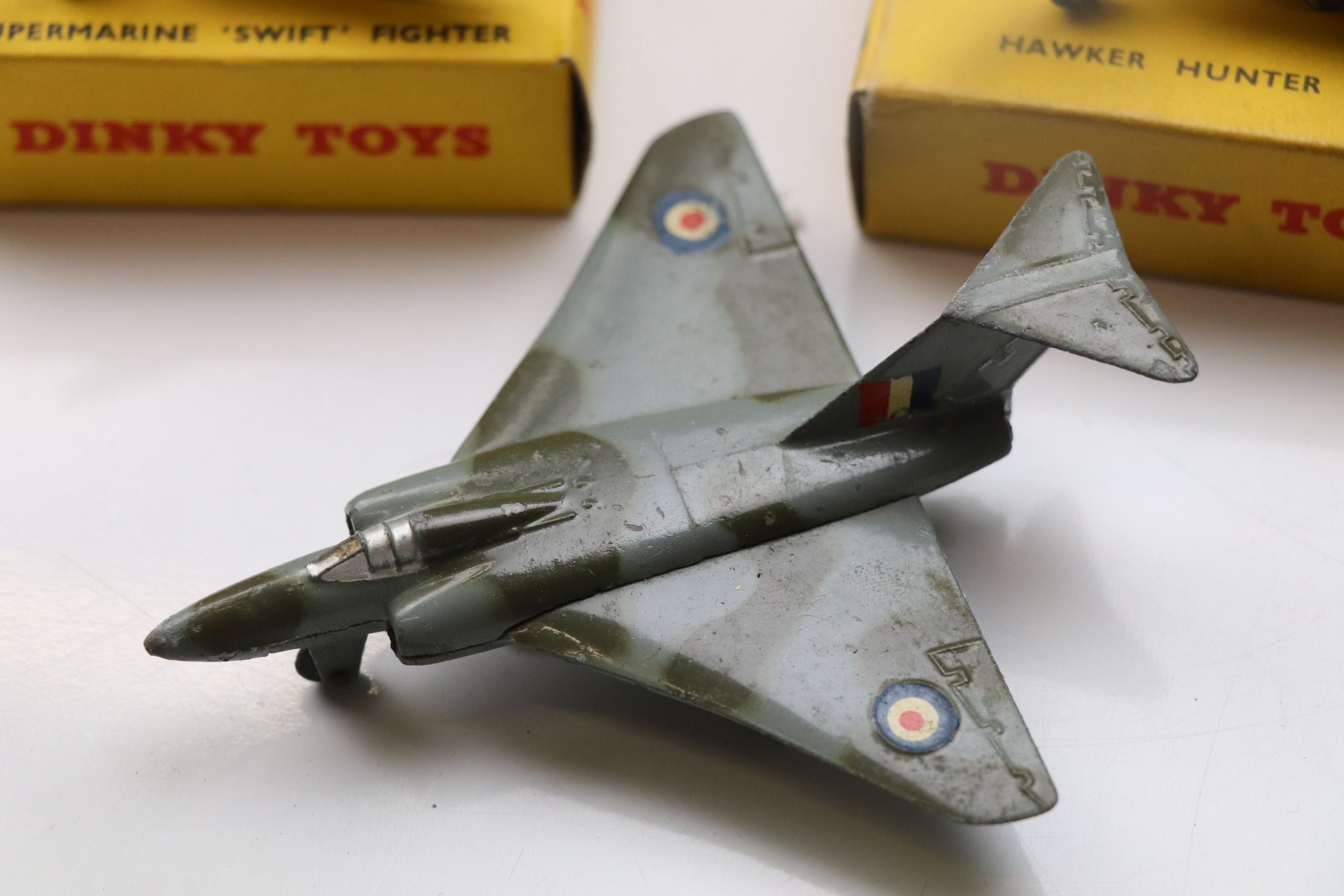 Two boxed Dinky planes to include 736 Hawker Hunter Fighter and 734 Supermarine Swift Fighter ( - Image 4 of 4
