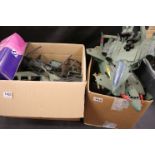 Collection of Plastic Helicopters and Airplanes (in 2 Boxes)