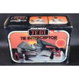 Star Wars - Original boxed French Return of The Jedi Tie Interceptor Vehicle complete and gd with gd