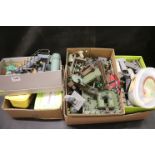 Collection of Model Layout Accessories including Plastic Barrels, Century Boxes, Walls, Fuel