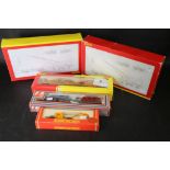 Five boxed OO gauge cranes and sets to include Hornby R6104 75 Ton Operating Breakdown Crane,
