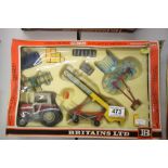 Boxed Britains Farm Tractor and Implements Set 9590 Ford Tractor and Farm Implements (very near