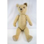 Vintage straw filled Teddy Bear with inactive growler & moving limbs and head approximately 16