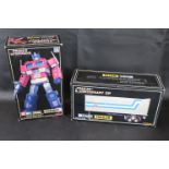Two boxed Takara & Just Toys Optimus Prime Transformers Masterpiece models to include MP1