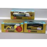 Three boxed Corgi diecast models to include 338 Chevrolet SS 350 Camaro, 344 Ferrari 06 Dino Sport