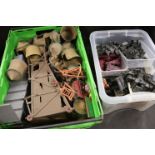 Quantity of Model Layout Accessories including Medieval Knights Tents, Seige Tower, Block Castle