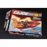 Boxed Hasbro GI Joe Cobra Piranha appearing complete with accessories unremoved from plastic. with