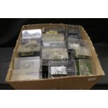 Collection of 43 Model Military Tanks contained in Clear Hard Plastic Cases including Donart, HM,