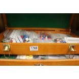 Lego - Wooden four drawer cabinet with various accessories including minifigures, minifigure
